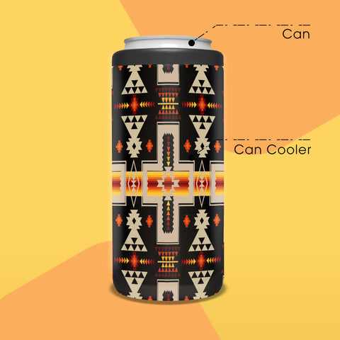 GB-NAT00062-01 Black Tribe Design Native American Can Cooler