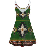 Powwow Store gb nat0001 southwest green symbol native american strings dress