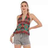 Powwow Store gb nat00611 red geometric pattern light hollow crop top