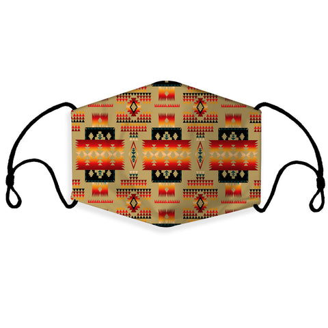 GB-NAT00046-15 Light Brown Tribe Pattern Native American 3D Mask (with 1 filter)