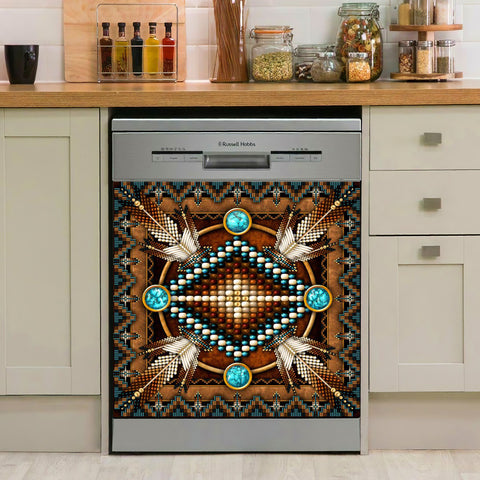 GB-NAT00023-04 Mandala Brown Native Dishwasher Cover