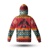 Powwow Store gb nat00029 red thunderbird native american 3d hoodie with mask