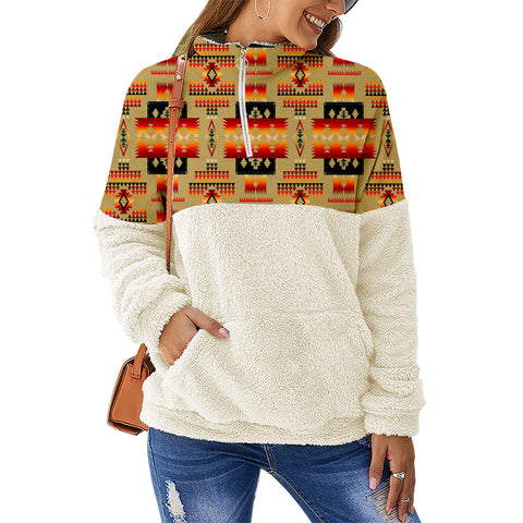 Powwow Store gb nat00046 15 light brown tribe pattern native american collar sweatshirt