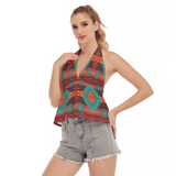 Powwow Store gb nat00611 red geometric pattern light hollow crop top