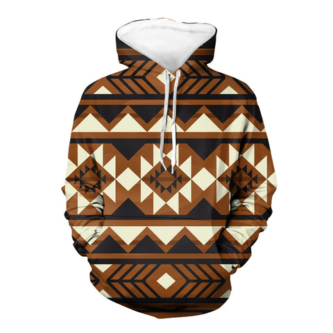 Powwow Store gb nat00508 brown pattern native 3d hoodie