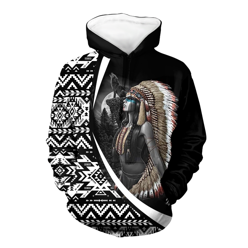 Powwow StoreHD000415 Pattern Native Pride 3D Hoodie