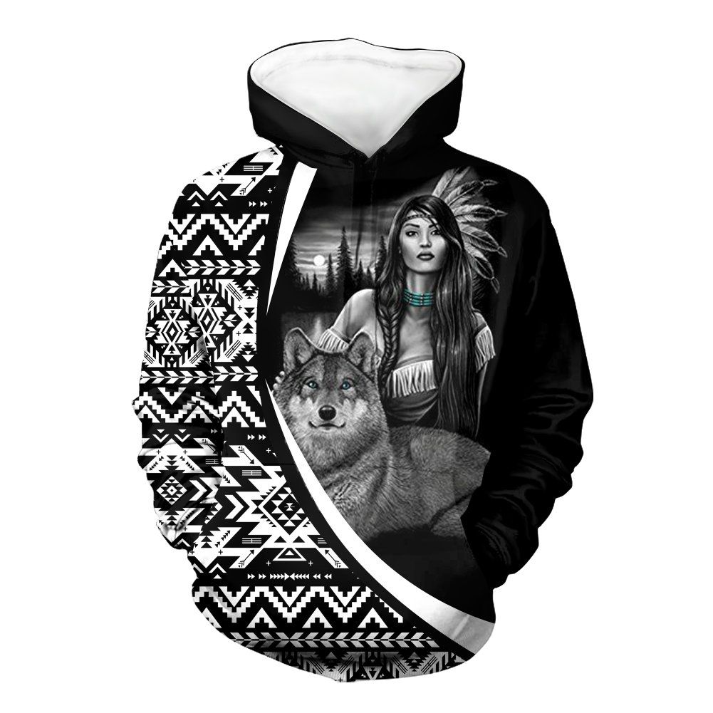 Powwow StoreHD000414 Pattern Native Pride 3D Hoodie