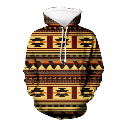 Powwow Store gb nat00507 brown ethnic pattern native 3d hoodie