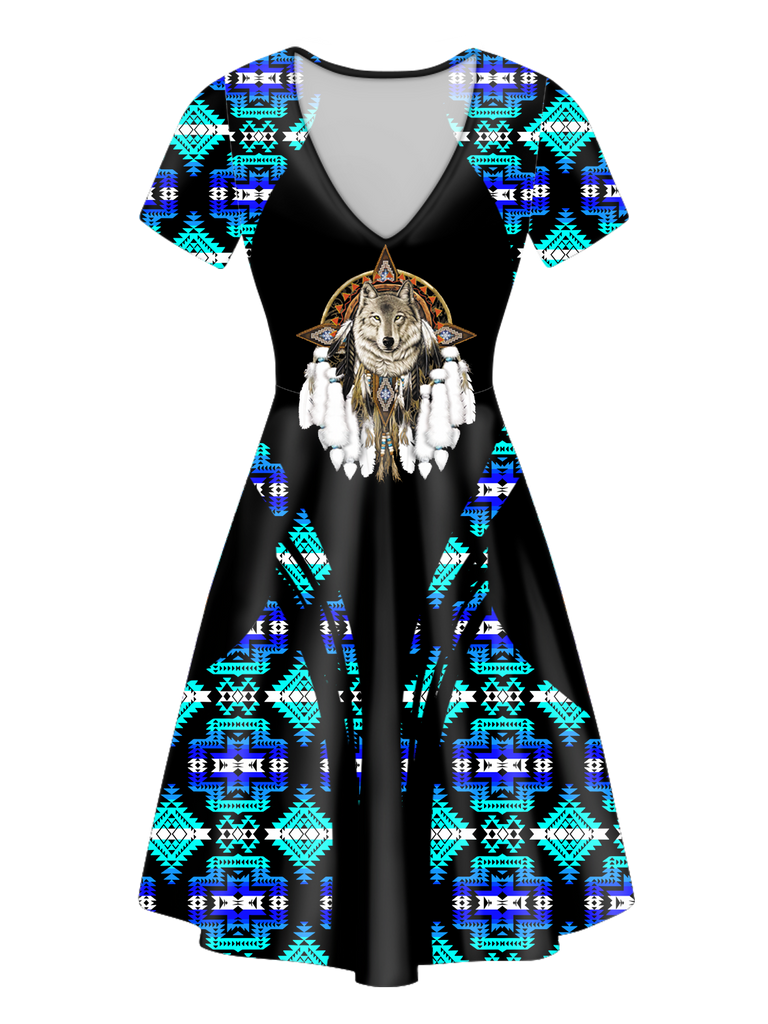 Powwow StoreVND0012 Pattern Native VNeck Dress