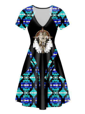V-ND0012 Pattern Native V-Neck Dress