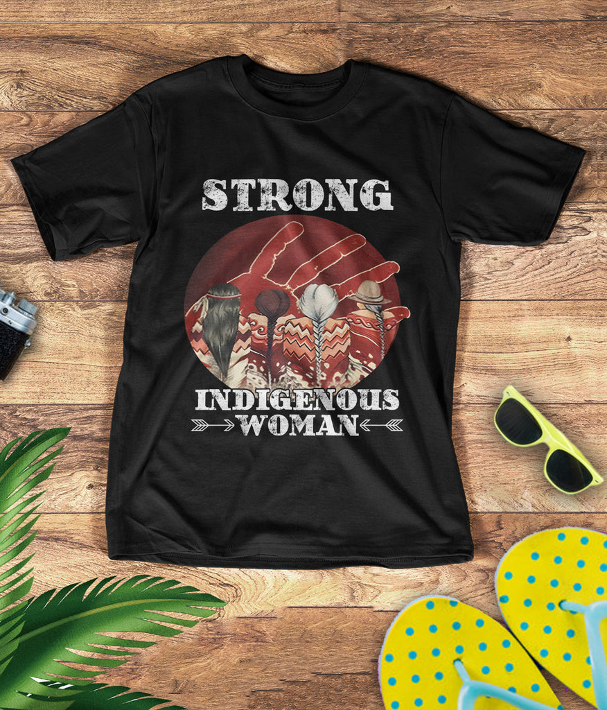 Powwow StoreTS0063 I Wear Red For My Sisters Native American Stop MMIW Red Hand No More Stolen Sisters 3D TShirt