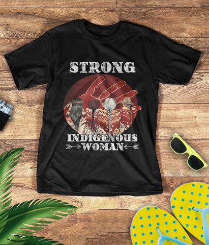 TS0063 I Wear Red For My Sisters Native American Stop MMIW Red Hand No More Stolen Sisters 3D T-Shirt