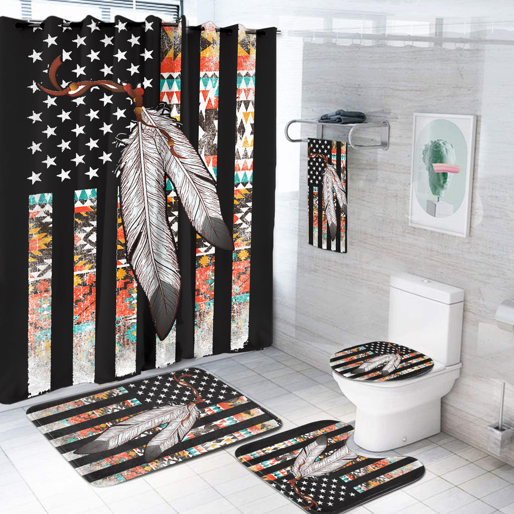 Powwow Store gb nat00108 flag feather bathroom set