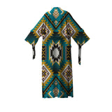 Powwow Store gb nat00517 turquoise geometric pattern night robe