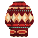 GB-NAT00510 Red Ethnic Pattern Native 3D Hoodie