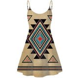GB-NAT00076  Southwest Symbol Native American Strings Dress