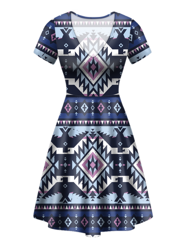 V-ND0037 Pattern Native V-Neck Dress