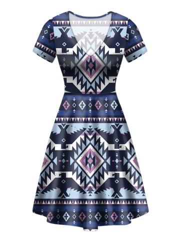 Powwow StoreVND0037 Pattern Native VNeck Dress