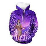 Powwow Store gb nat003515 native girl and wolf purple 3d hoodie