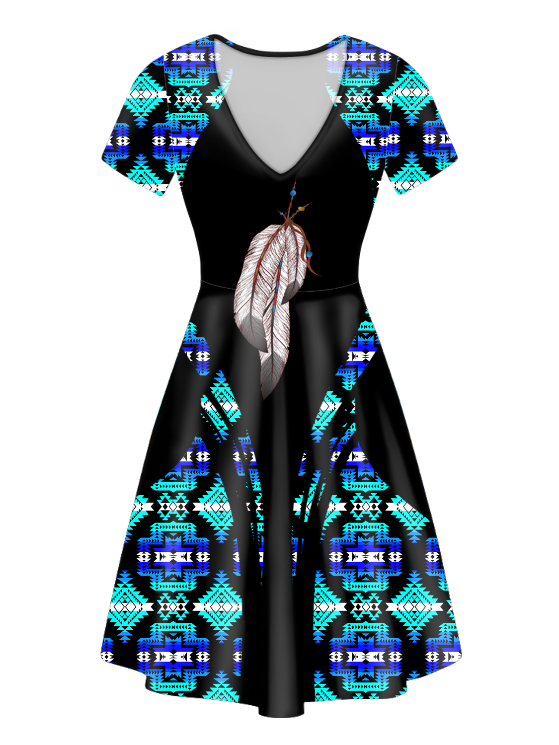 V-ND0011 Pattern Native V-Neck Dress
