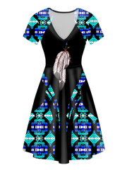 V-ND0011 Pattern Native V-Neck Dress