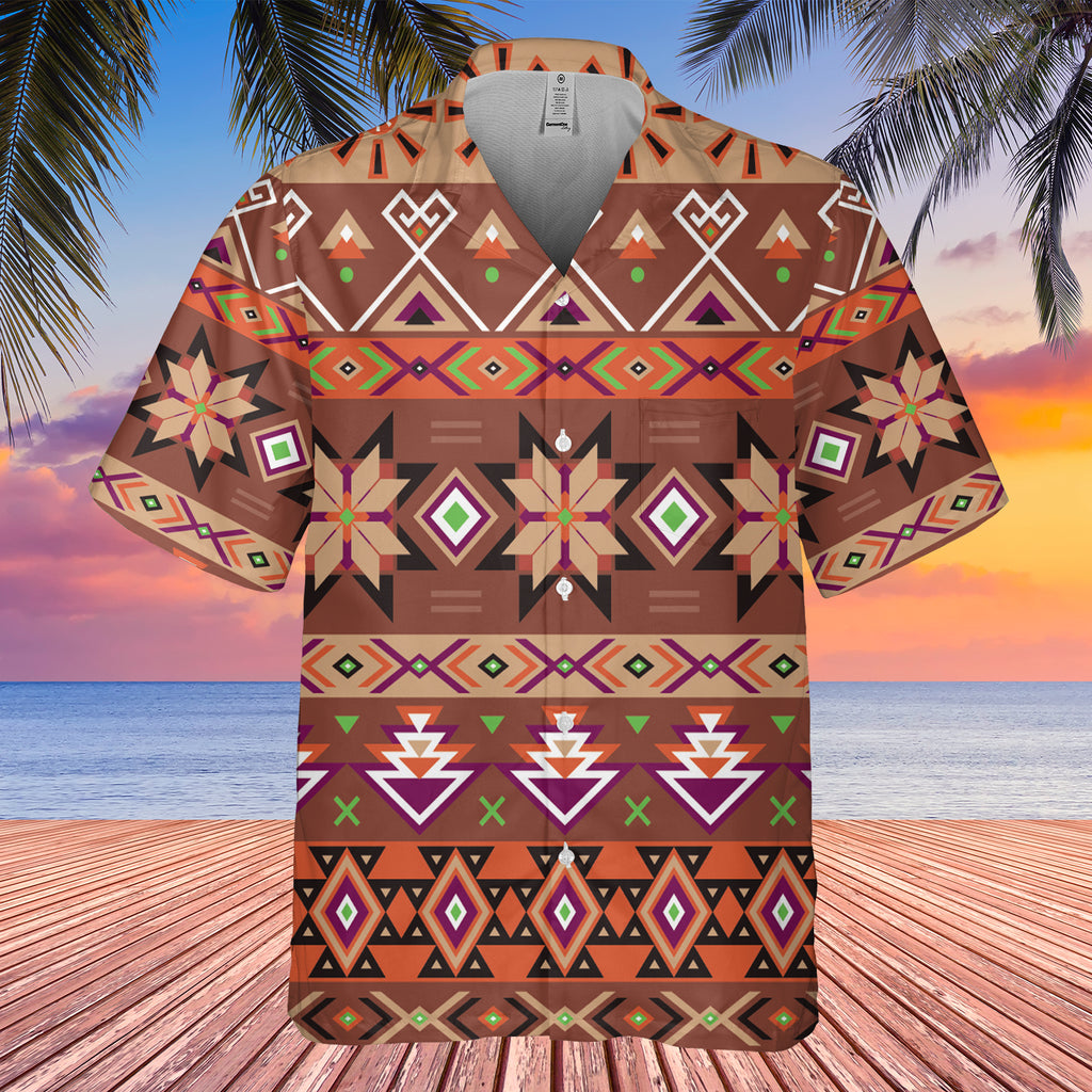 Powwow StoreGBHW00036 Pattern Black Hawaiian Shirt 3D