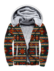 Powwow StoreSFH0014 Pattern Red Native American 3D Fleece Hoodie