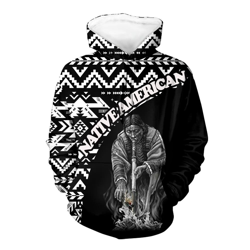 Powwow StoreHD000440 Pattern Native Pride 3D Hoodie