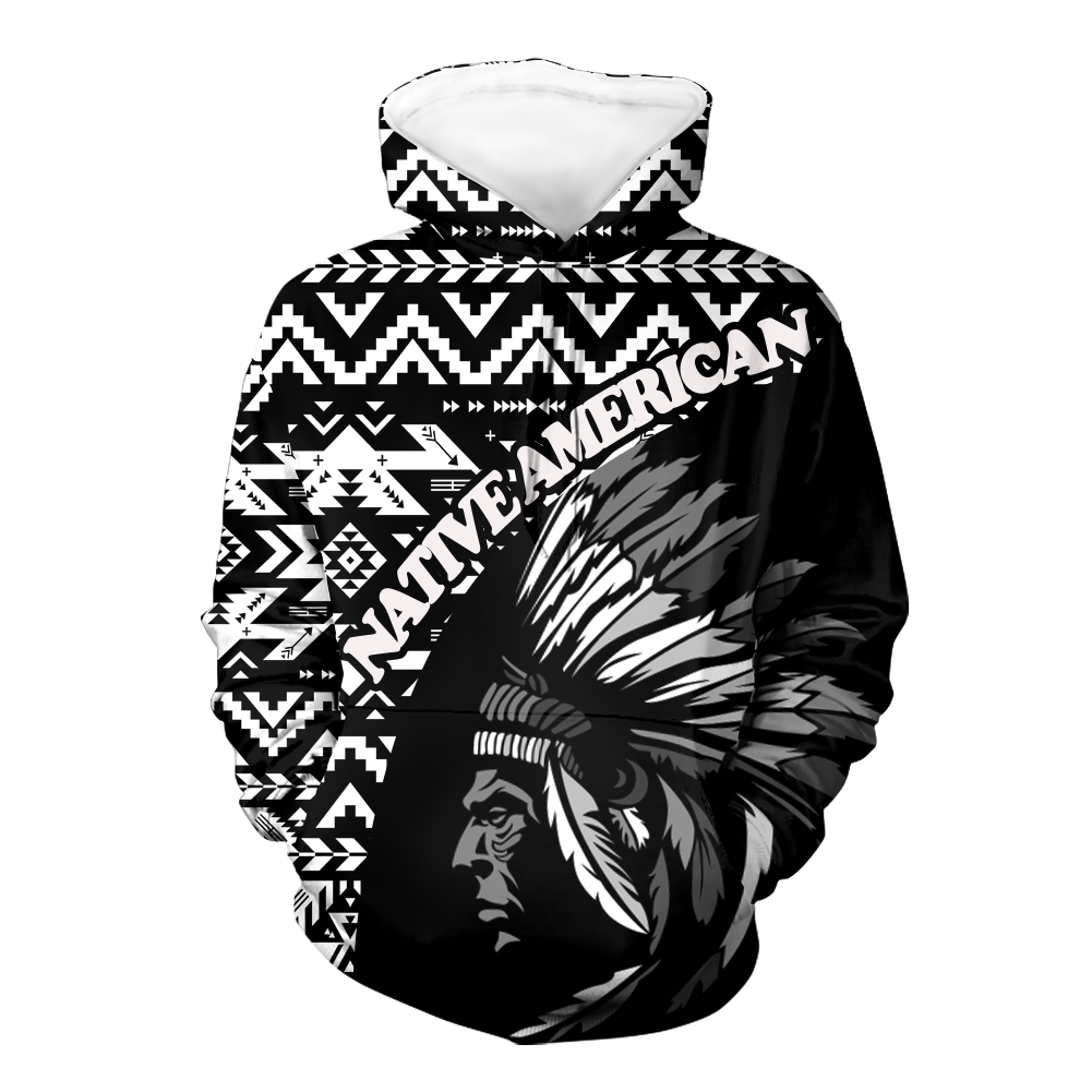 Powwow StoreHD000437 Pattern Native Pride 3D Hoodie