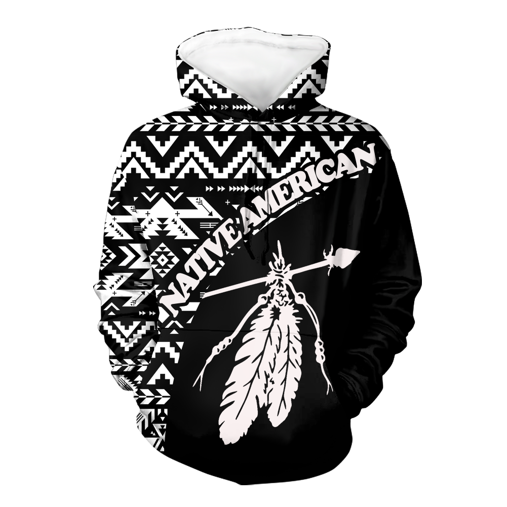 Powwow StoreHD000436 Pattern Native Pride 3D Hoodie