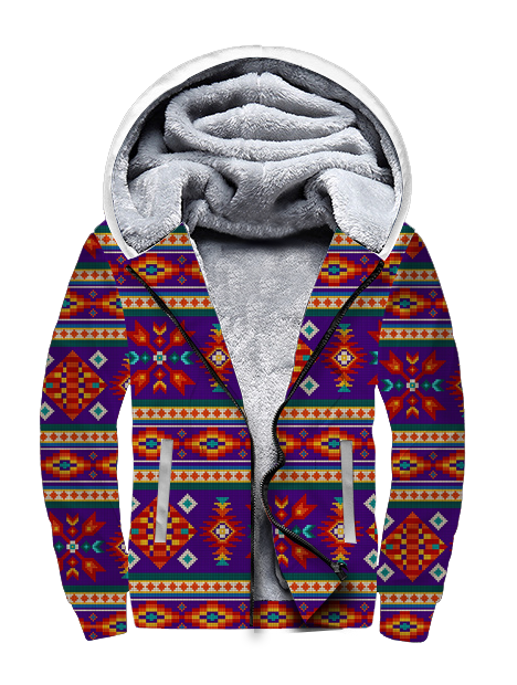 SFH0015 Pattern Purple Native American 3D Fleece Hoodie