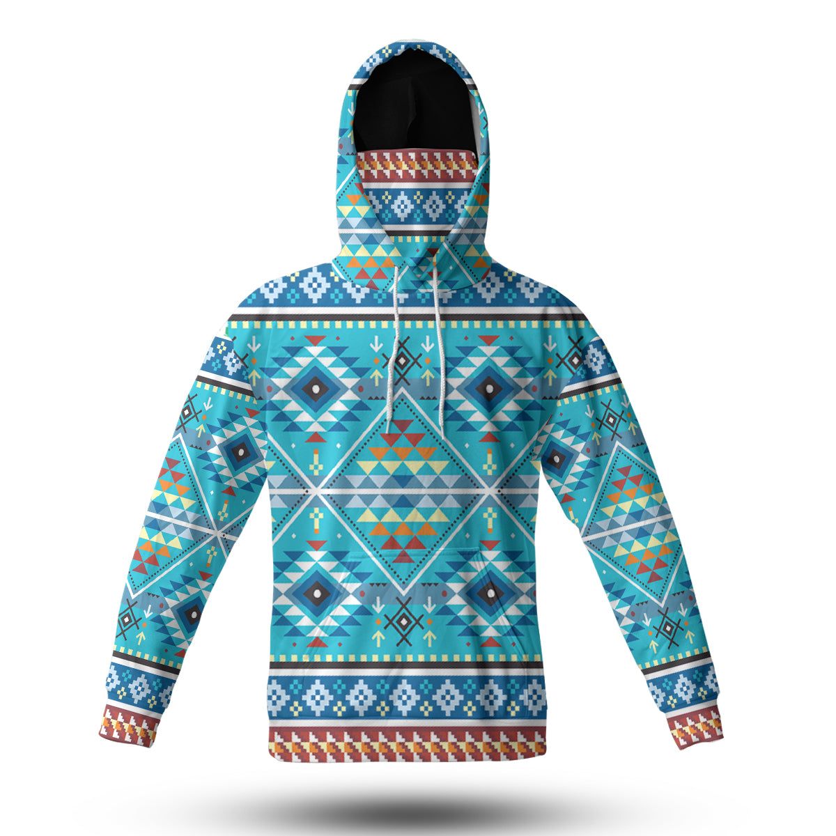 Powwow StoreHWM0016 Pattern Tribal Native 3D Hoodie With Mask