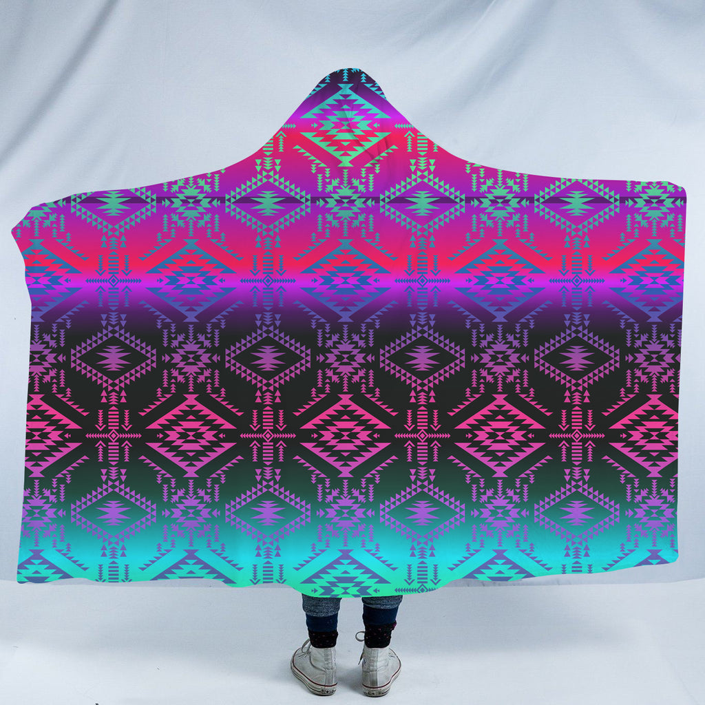 Powwow StoreHDB002 Pattern Native American Design Hooded Blanket