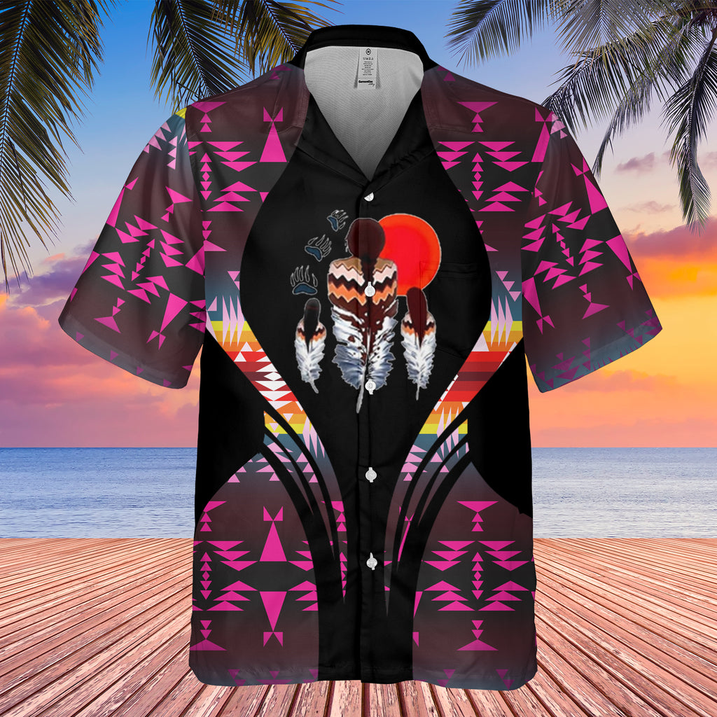 Powwow StoreGBHW000192 Tribe Design Native American Hawaiian Shirt 3D