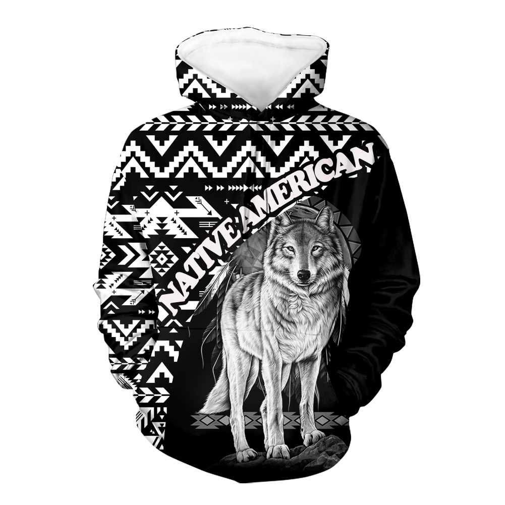 Powwow StoreHD000435 Pattern Native Pride 3D Hoodie