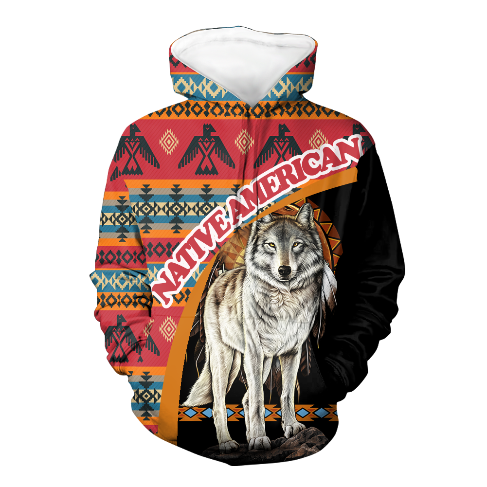 Powwow StoreHD000434 Pattern Native Pride 3D Hoodie