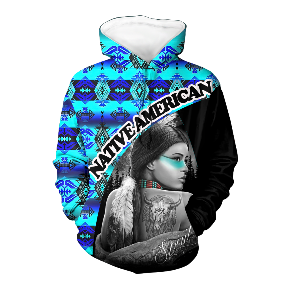 Powwow StoreHD000432 Pattern Native Pride 3D Hoodie