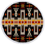 Powwow Store gb nat00062 01 black tribe design beach blanket bag set