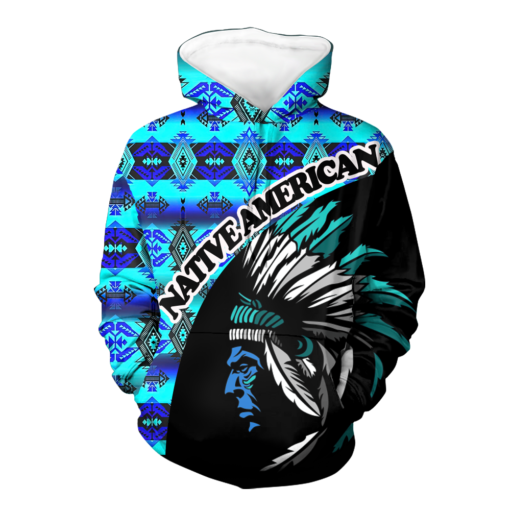 Powwow StoreHD000446 Pattern Native Pride 3D Hoodie