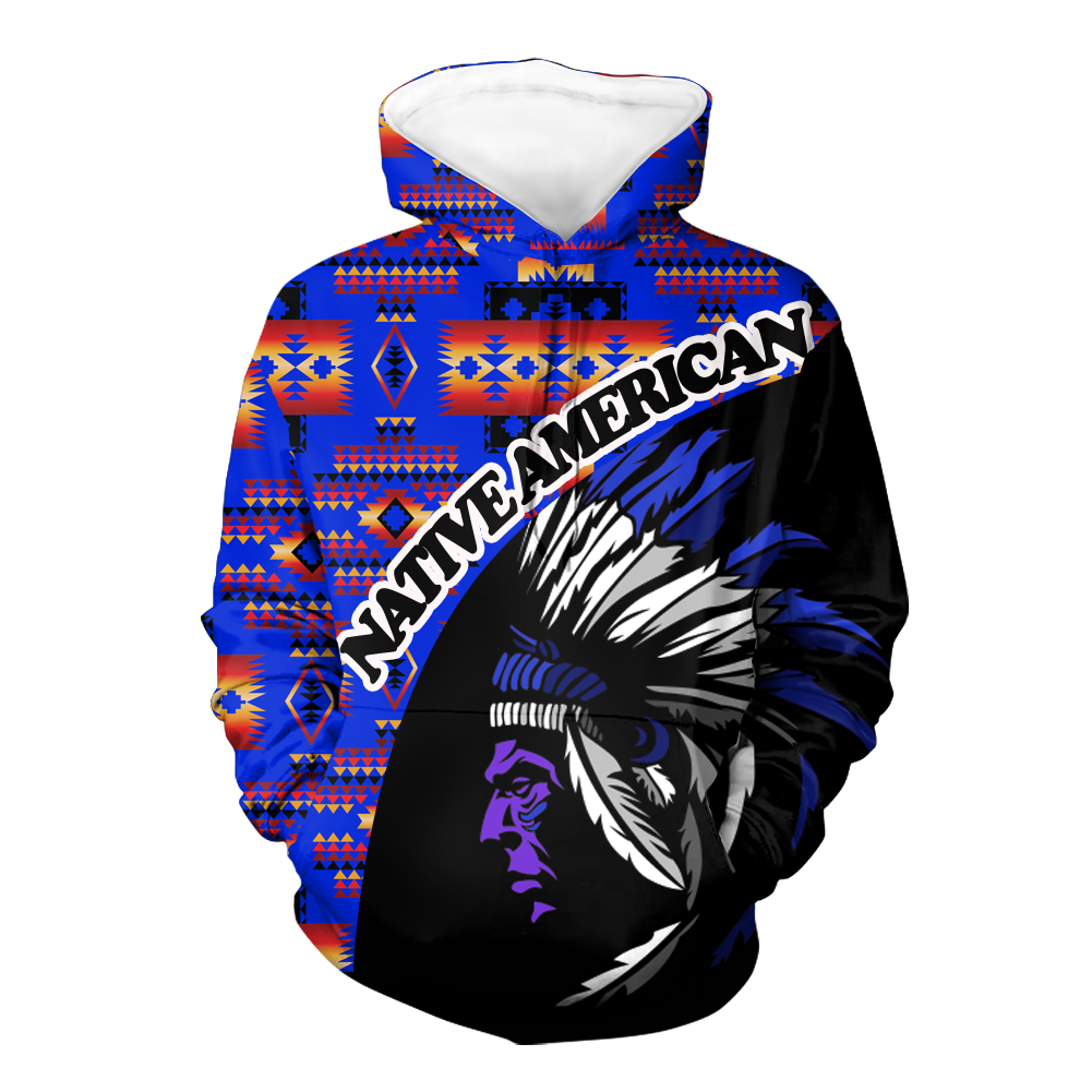 Powwow StoreHD000444 Pattern Native Pride 3D Hoodie