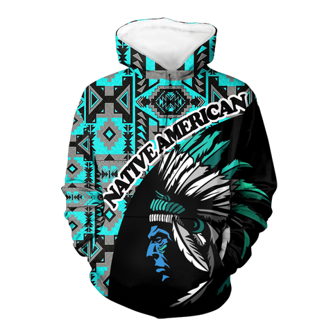 Powwow StoreHD000443 Pattern Native Pride 3D Hoodie