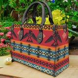 GB-NAT00029  Red Thunderbird Native American Leather Bag