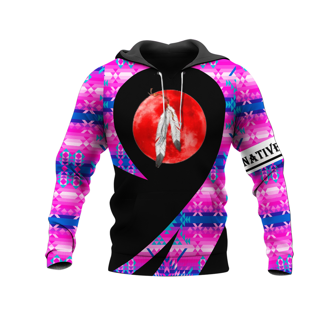 Powwow StoreHD000254 Pattern Native Pride 3D Hoodie