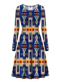 Powwow Store gb nat00062 04 navy design native long sleeve dress