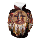 Powwow Store gb nat003516 chief dream catcher red galaxy 3d hoodie