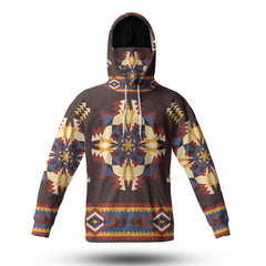 Powwow StoreHWM0018 Pattern Tribal Native 3D Hoodie With Mask