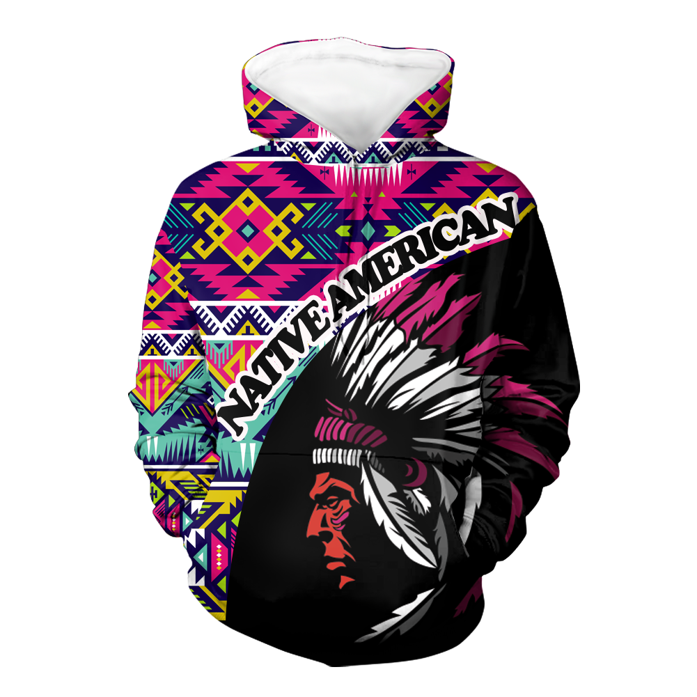 Powwow StoreHD000442 Pattern Native Pride 3D Hoodie