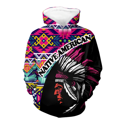 Powwow StoreHD000442 Pattern Native Pride 3D Hoodie