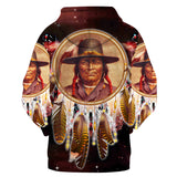 Powwow Store gb nat003516 chief dream catcher red galaxy 3d hoodie