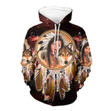 Powwow Store gb nat003517 native girl dream catcher red galaxy 3d hoodie